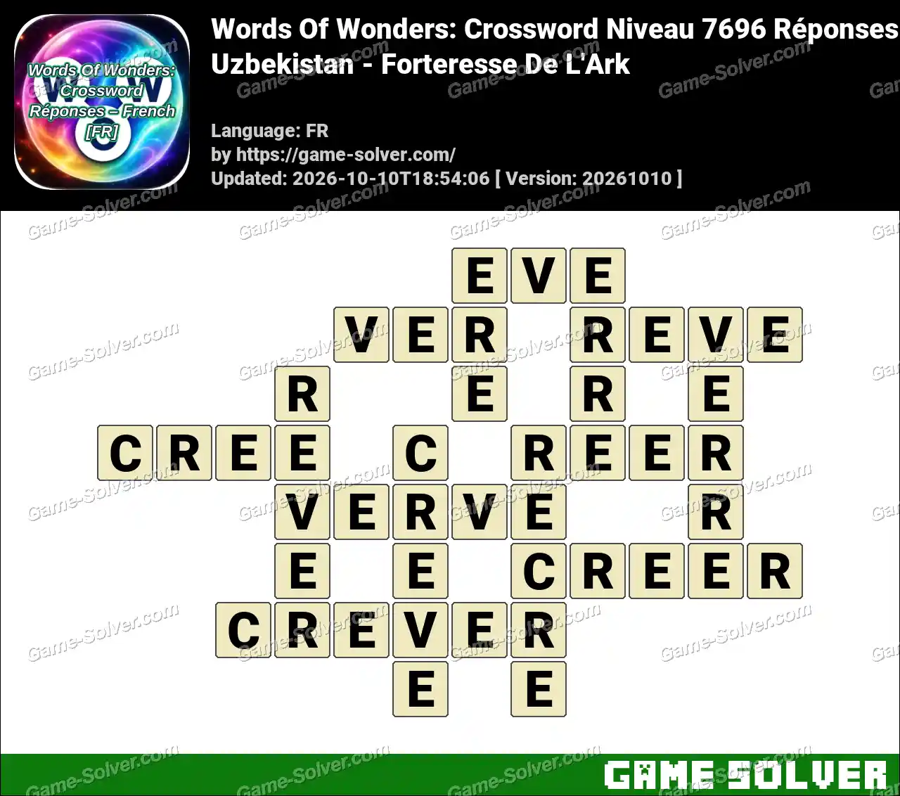 Words Of Wonders: Crossword Niveau 7696 Réponses – Uzbekistan – Forteresse De L’Ark